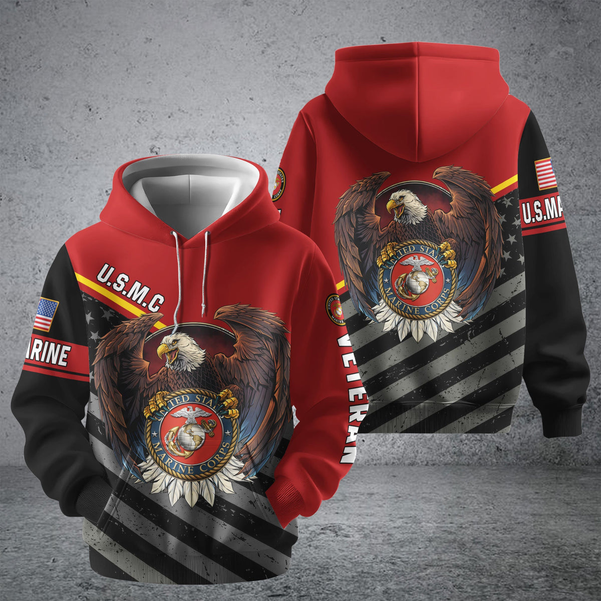 BJ Premium Eagle US Veteran Zip Hoodie