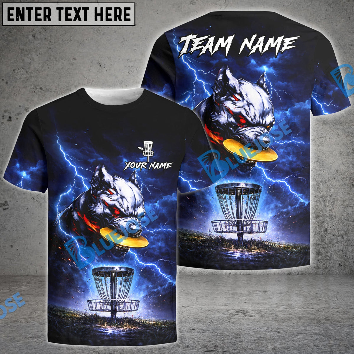 BlueJose Savage Wolf Disc Golf Shirt Personalized Name, Team Name 3D Shirt (4 Colors)