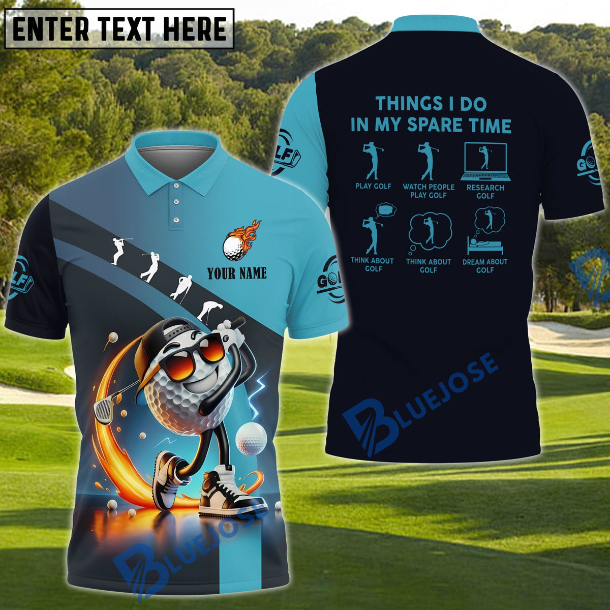 BlueJose Things I Do In My Spare Time Funny Golf Polo Shirt Custom Name, Team Name 3D Shirts