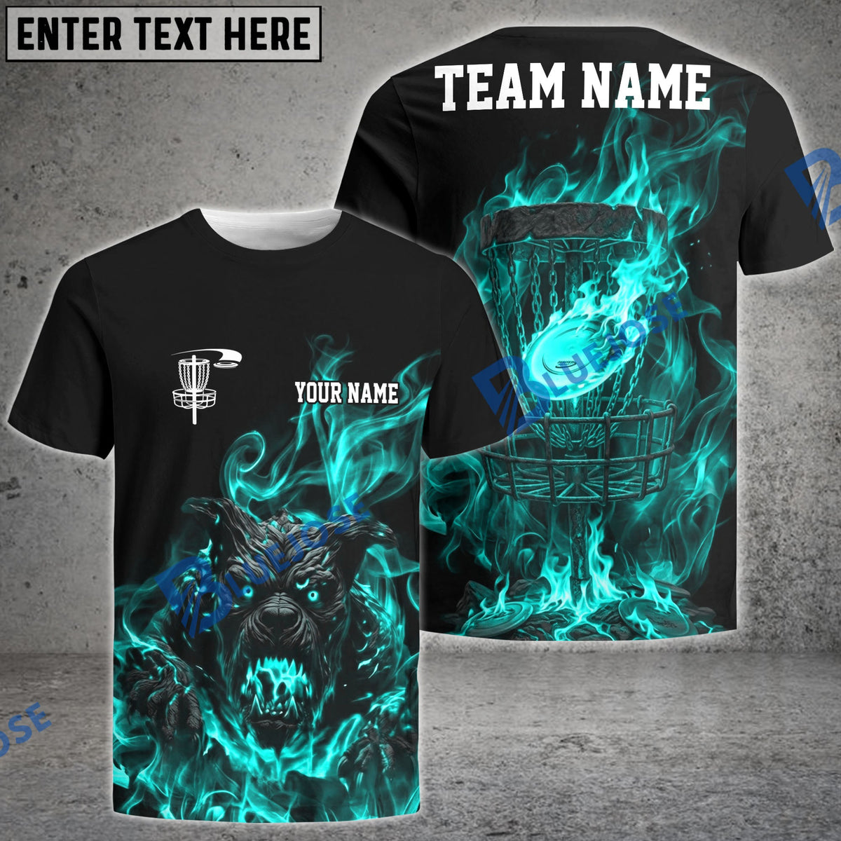 BlueJose Hellfire Bulldog Disc Golf Polo Personalized Name, Team Name 3D Shirt (4 Colors)
