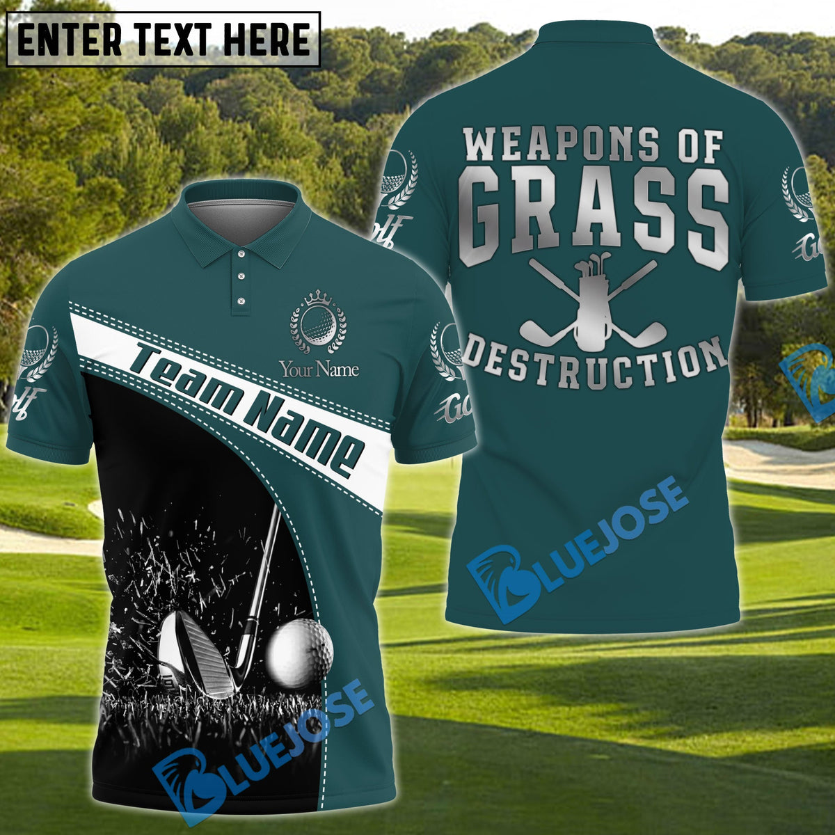 BlueJose Weapons Of Grass Destruction Golf Polo Shirt, Custom Name & Team Name Golf 3D Shirts
