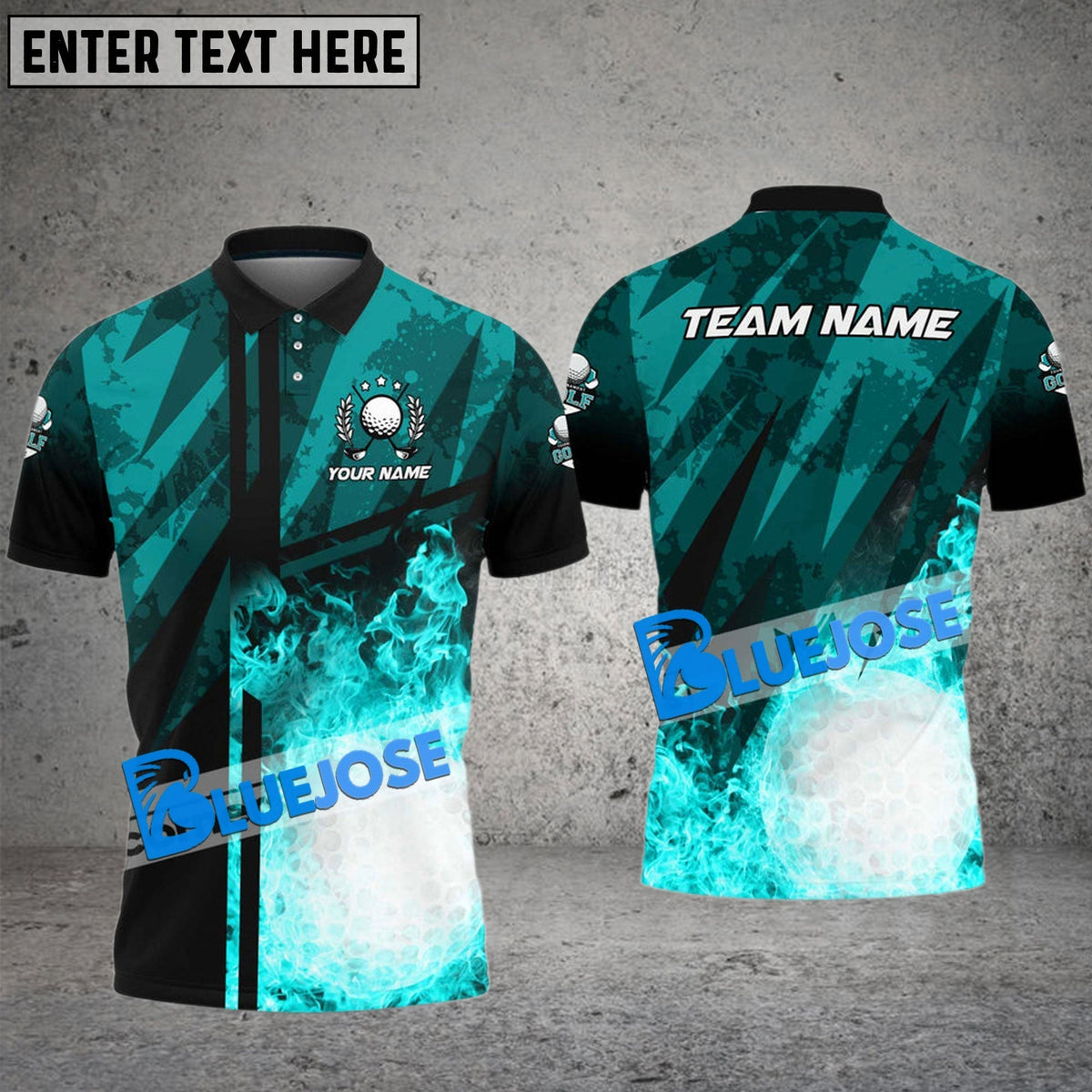 BlueJose Golf Abstract Grunge Texture Customized Name, Team Name 3D Shirts (4 Colors)