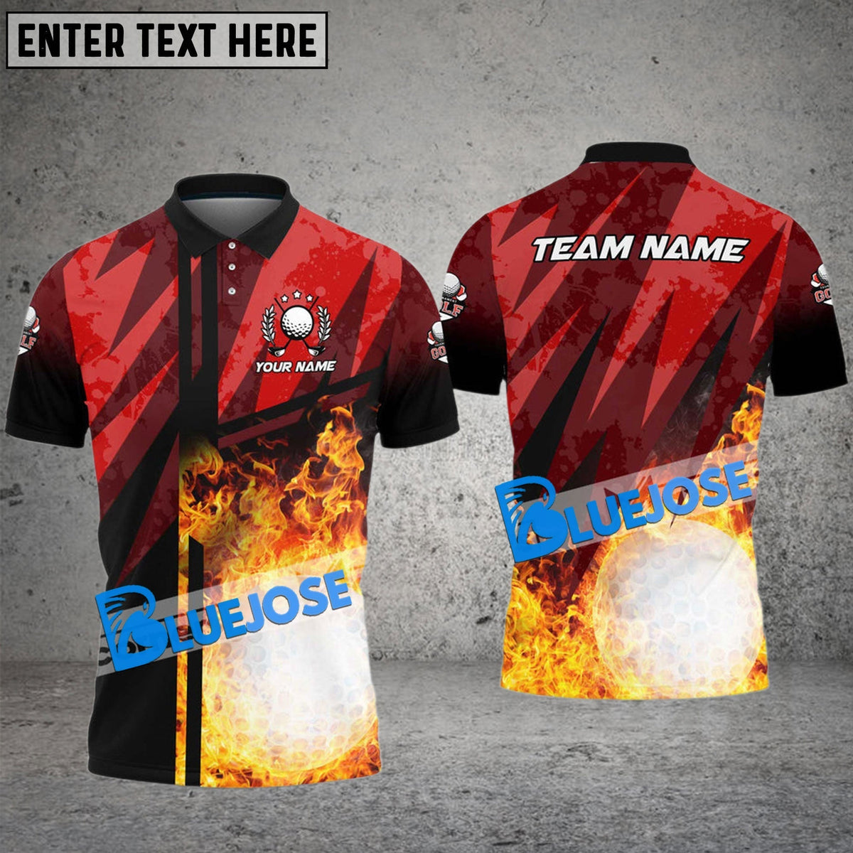 BlueJose Golf Abstract Grunge Texture Customized Name, Team Name 3D Shirts (4 Colors)