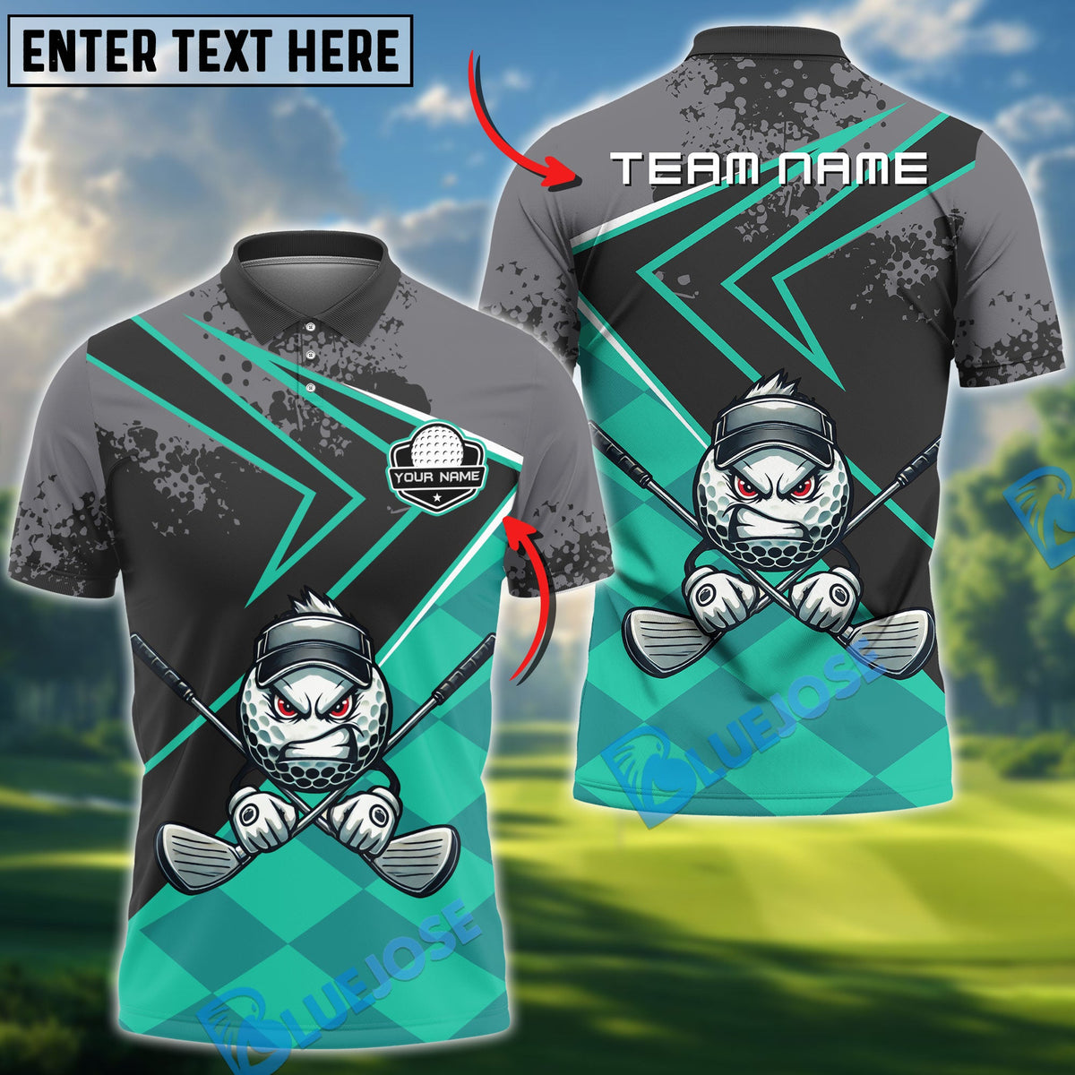 BlueJose Golf Funny Angry Ball Multicolor 3D Shirts (4 Colors)