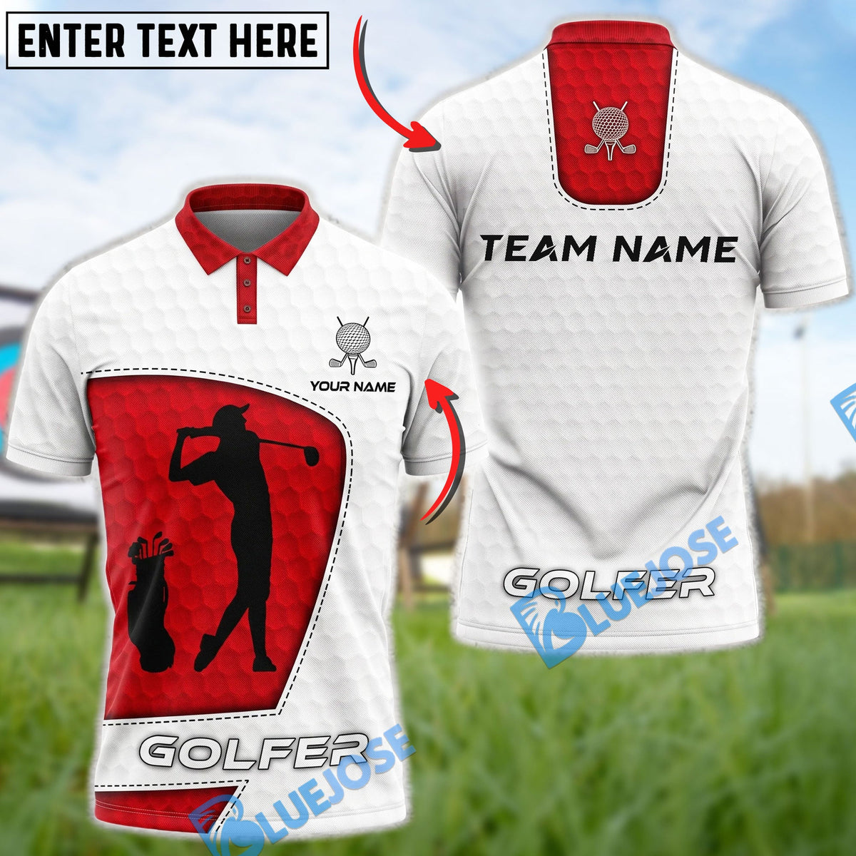 BlueJose Golf Cooler Golfer Premium Customized Name, Team Name 3D Shirt