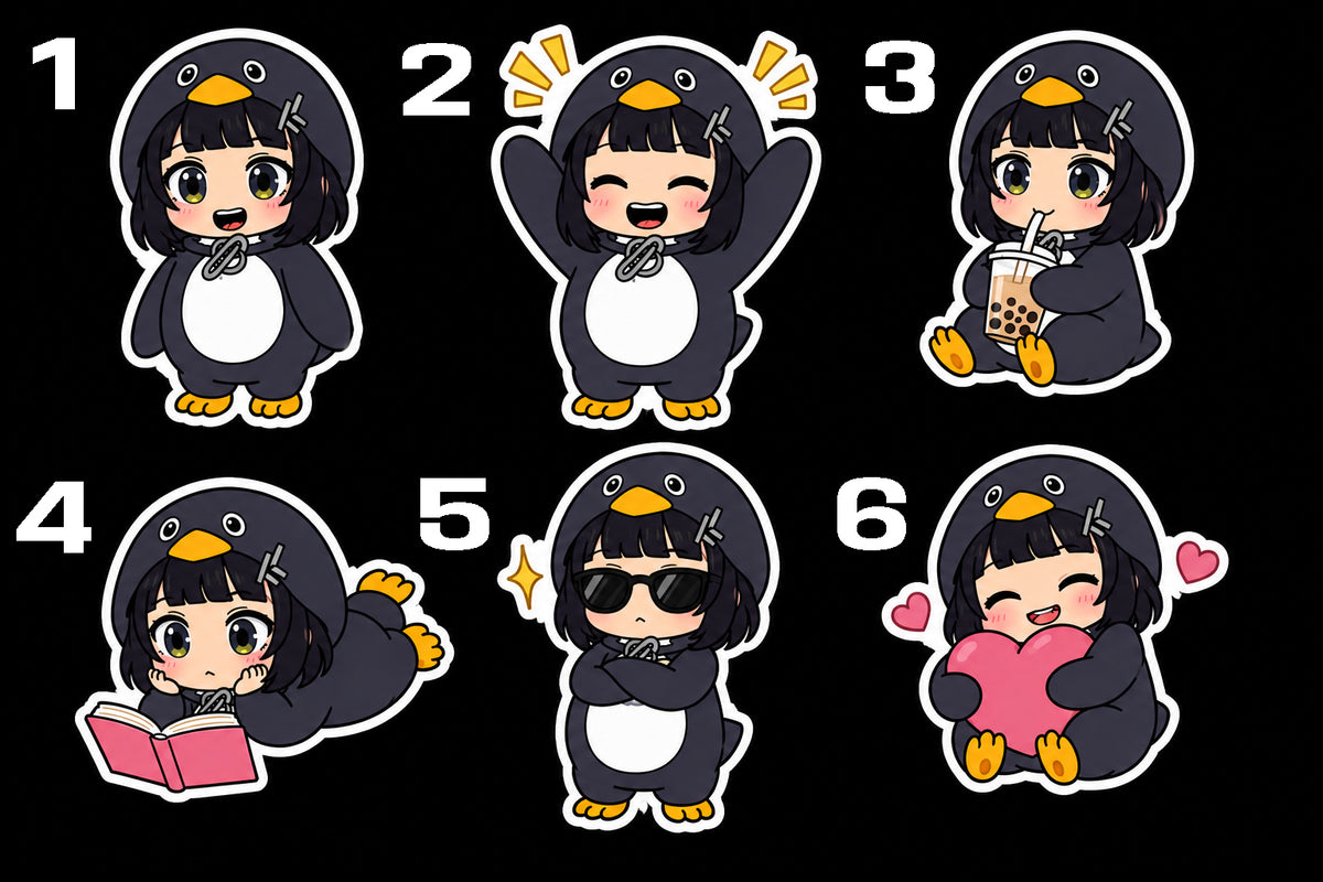 Gugugaga Penguin Funny Sticker (Die-cut/Kiss-cut/Clear Tranfer)