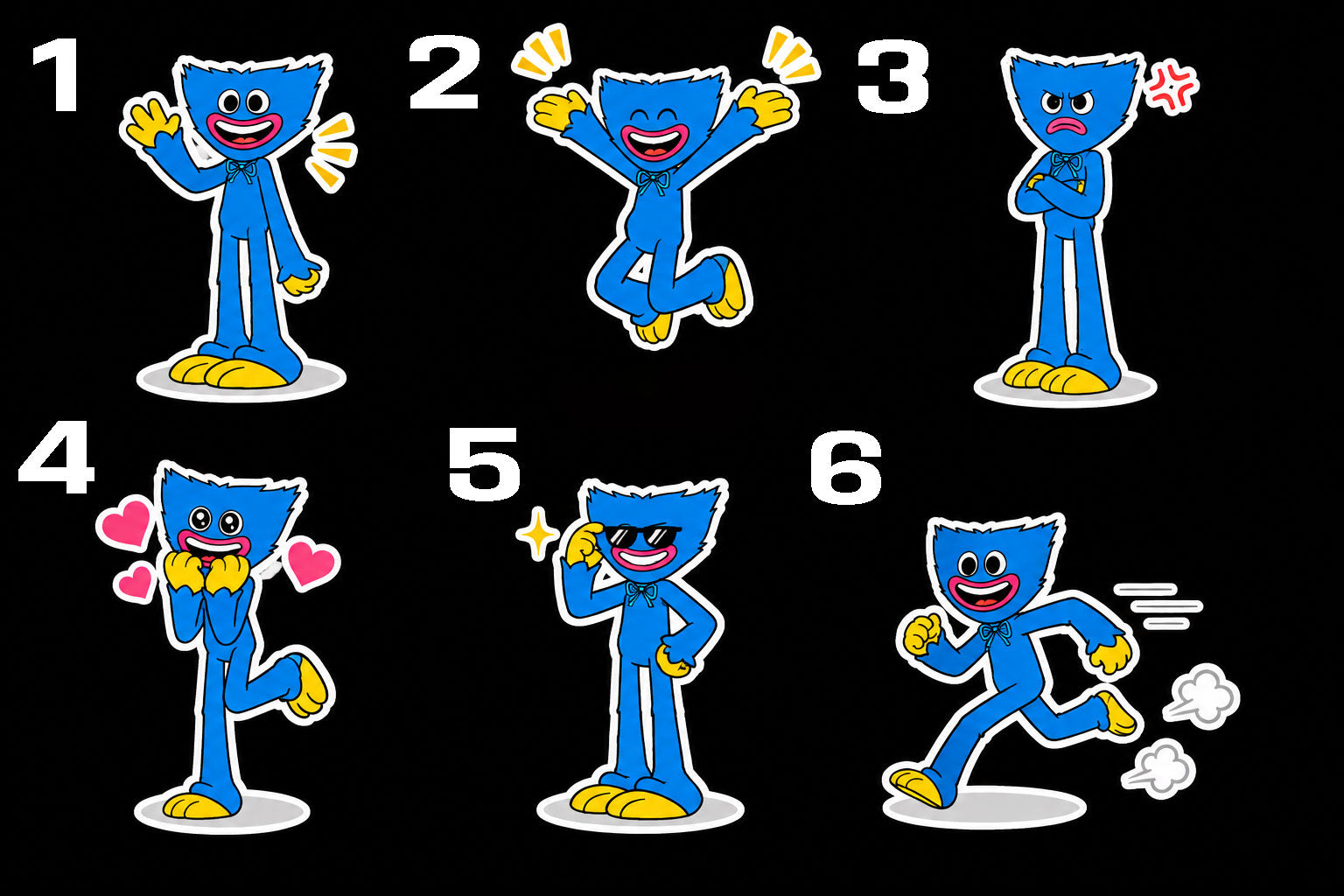 Poppy Playtime Huggy Wuggy Funny Sticker (Die-cut/Kiss-cut/Clear Tranfer)
