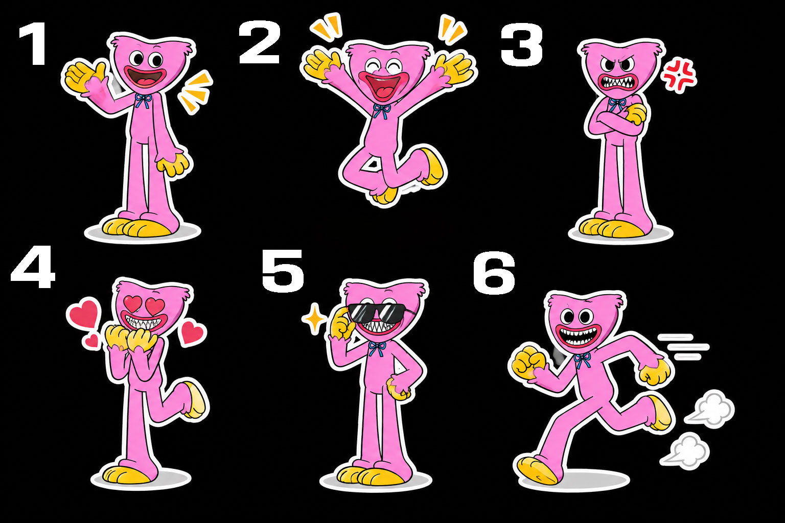 Poppy Playtime Kissy Missy Funny Sticker (Die-cut/Kiss-cut/Clear Tranfer)