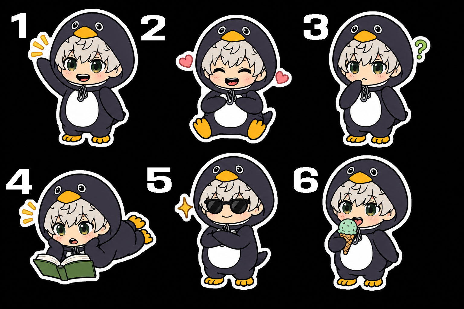 Gugugaga Penguin Male Funny Sticker (Die-cut/Kiss-cut/Clear Tranfer)