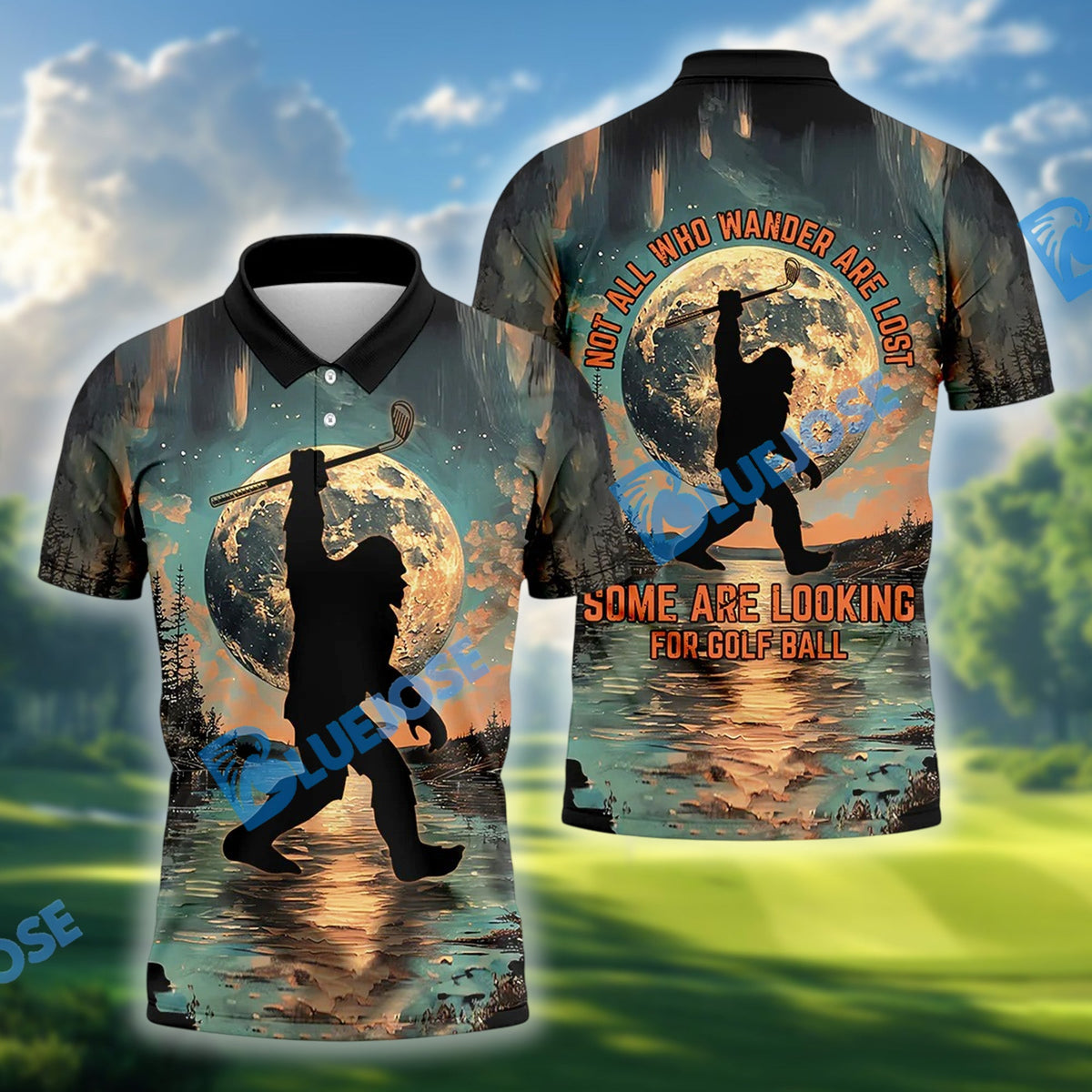 BlueJose Golf Wanderer Polo Shirt ‚Äö√Ñ√¨ Not All Who Wander Are Lost, Custom Name & Team Name 3D Shirts