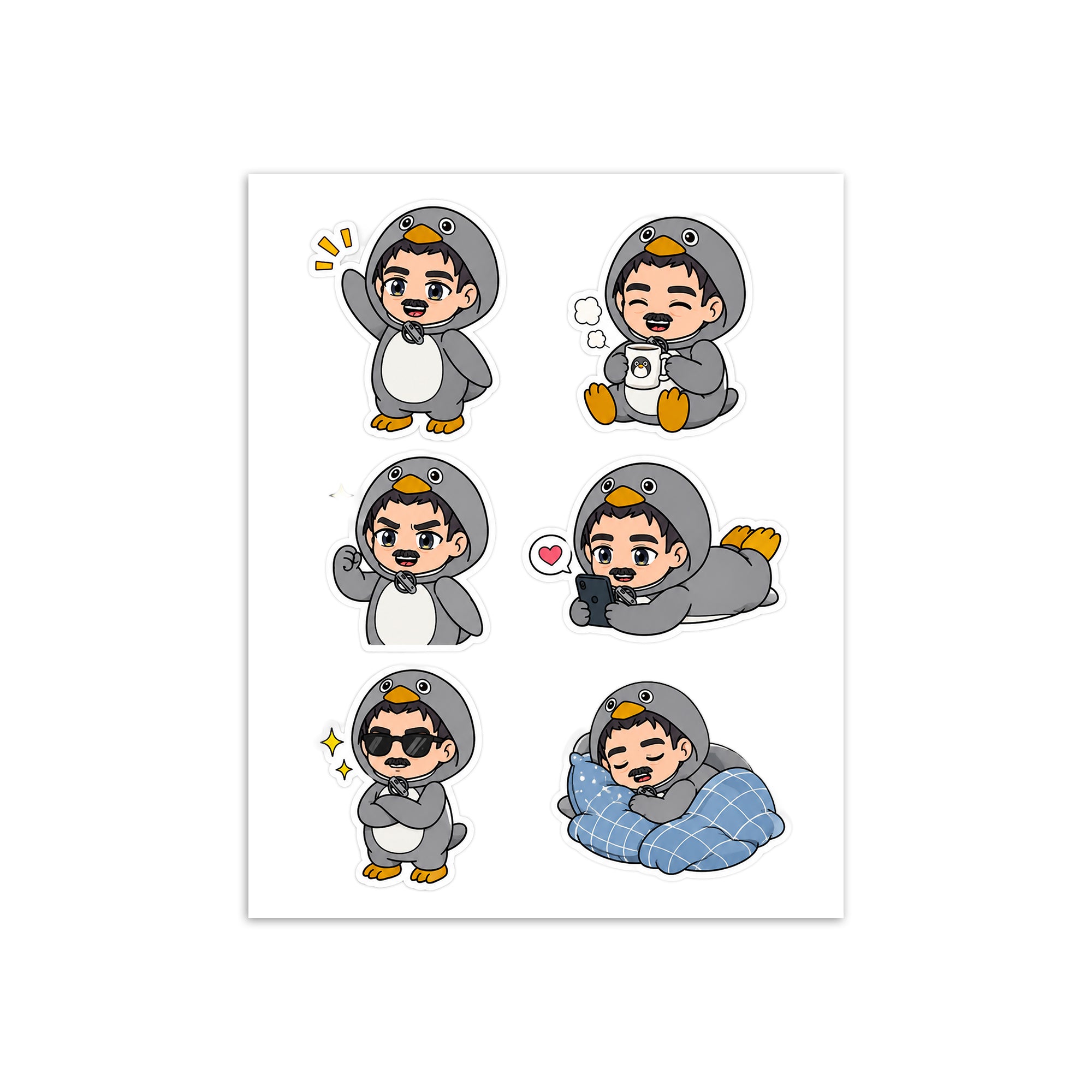 Gugugaga Penguin Papa Daily 1 Sticker Sheet