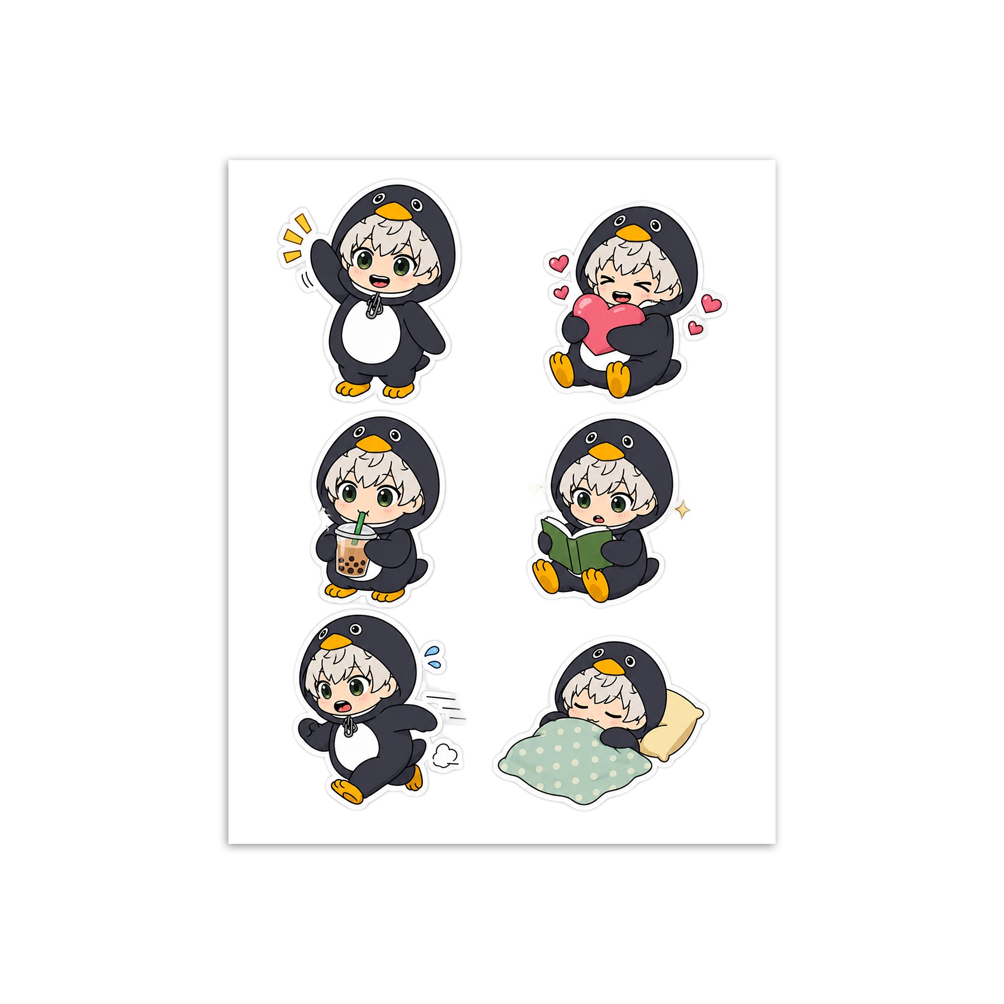 Gugugaga Penguin Male Daily 1 Sticker Sheet